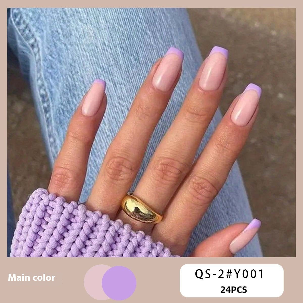 Women's European, American And French Style Pieces Fake Nail Patch
