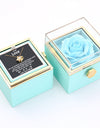 Rotating Soap Rose Jewelry Packing Box Necklace Gift Set