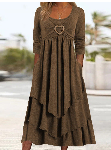 Women's Fashion Waist-controlled Love Decorative Dress