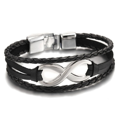 Lucky figure 8 leather bracelet bracelet