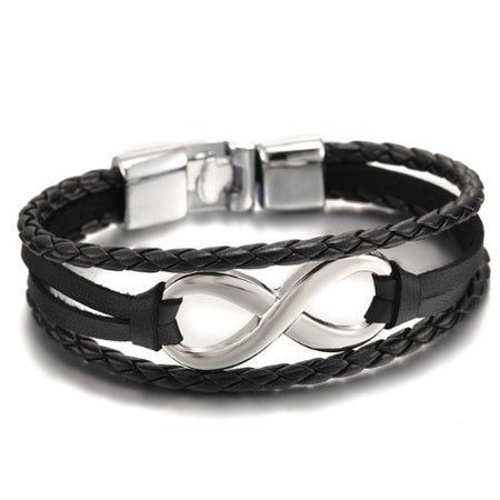 Lucky figure 8 leather bracelet bracelet