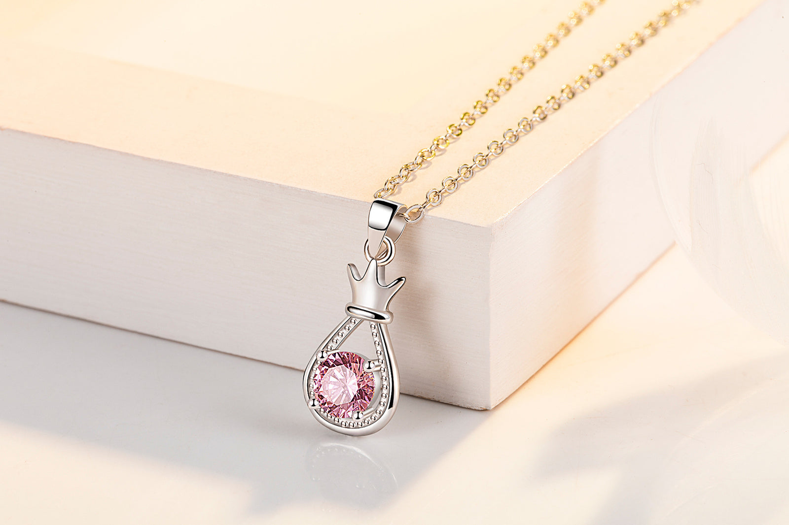 Vintage Lucky Bag Lock  Necklace Pendant