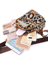 Leopard Print Sling Chest Bag With Headphone Jack Crossbody Backpack Shoulder Bag Women