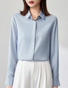 Graceful Satin Top OL Business Clothing Shirt For Women