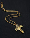 Stainless Steel Cross Shelf Head Pendant Necklace Personality Retro Men