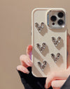 Pleated Metallic Electroplating Heart Mobile Phone Shell