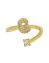 Cute 26 English Letters Open Adjustable Personality Ring