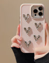 Pleated Metallic Electroplating Heart Mobile Phone Shell