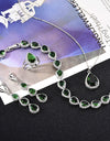 Water Drop Long Necklace Earring Ring Bracelet Ornament Suit