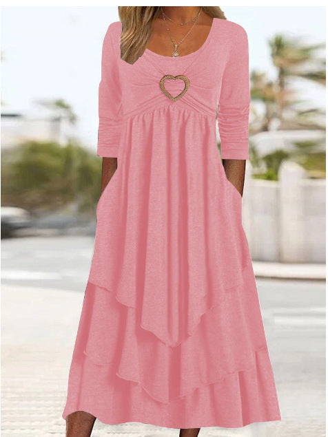 Women's Fashion Waist-controlled Love Decorative Dress