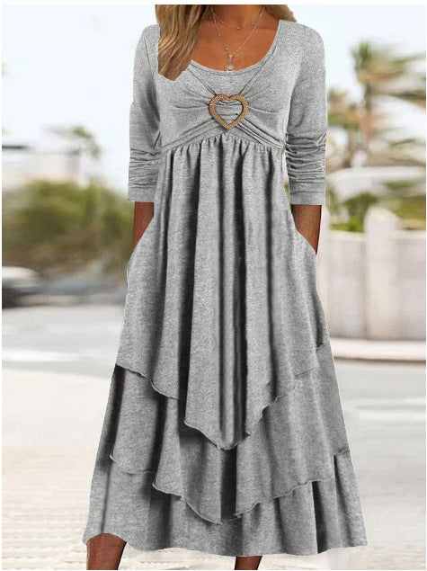Women's Fashion Waist-controlled Love Decorative Dress