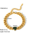 European And American 18K Gold-plated Inlaid Zircon Light Luxury Non-fading Stainless Steel Bracelet Necklace