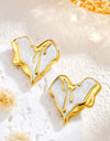 Liquid Irregular Heart-shaped Dripping Stud Earrings Women