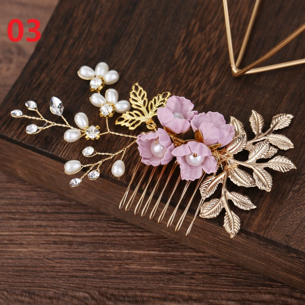 Blue White Purple Color Flower Hair Comb