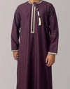 Solid Color Round Neck Embroidered Thick Tassel Oman Gowns Saudi Arabia Men