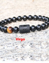 Twelve Constellation Elastic Bracelet Men Obsidian Couple