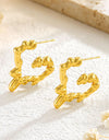 Liquid Love Heart Earrings Titanium Steel Female Niche Trend
