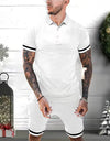 Mens Short Sets 2 Piece Outfits Polo Shirt Fashion Summer Tracksuits Casual Set Short Sleeve And Shorts Set For Men
