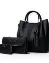 European and American fashion single shoulder Messenger bag ladies three-piece tassels mother bag