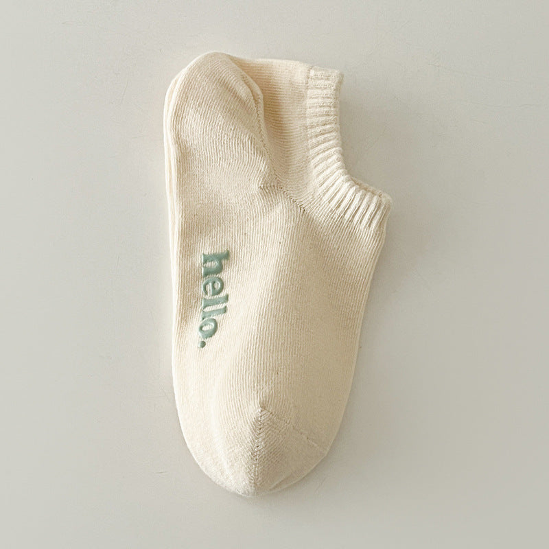 Fashion Personalized Cream Letter Women's Cotton