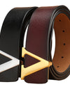 Factory Direct Sales Retro Smooth Genuine Leather Pure Cowhide Letter V Pants Belt