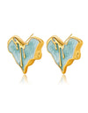 Liquid Irregular Heart-shaped Dripping Stud Earrings Women