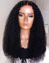 Density Long Kinky Curly Wig Lace Front Human Hair Fluffy