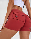 High Waist Hip Lifting Shorts With Pockets Quick Dry Yoga Fitness Sports Pants Summer Women Clothes