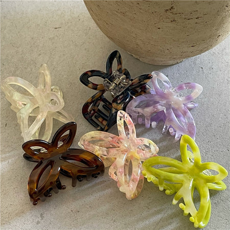 Fashion Retro Colorized Butterfly Small Hair Clip