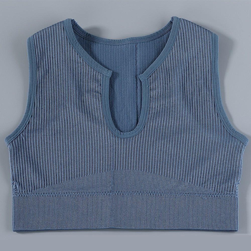 Sports Underwear Women's Fitness Running Shockproof Yoga Vest Deep U