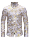 Fashion Fashion Floral Printed Men's Casual Long Sleeve Shirt