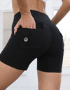High Waist Hip Lifting Shorts With Pockets Quick Dry Yoga Fitness Sports Pants Summer Women Clothes