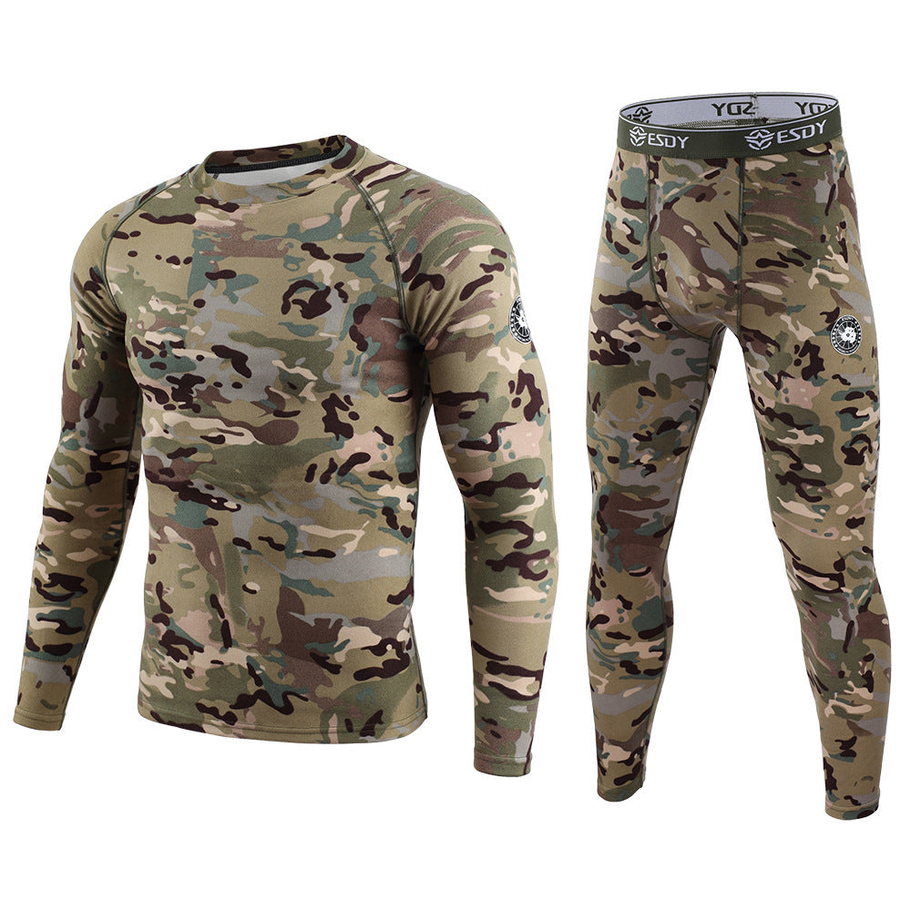 ESDY Men's Exercise Camouflage Dralon Thermal Underwear Suit