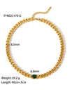 European And American 18K Gold-plated Inlaid Zircon Light Luxury Non-fading Stainless Steel Bracelet Necklace