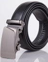 Leather automatic buckle belt