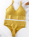Women's Thin French Style No Steel Ring Panties And Bra Set