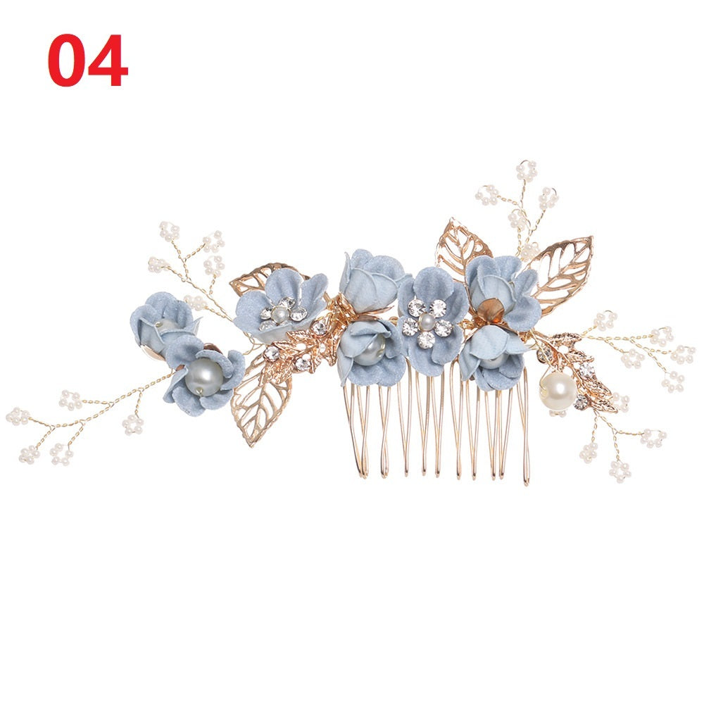 Blue White Purple Color Flower Hair Comb