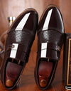 Black leather shoes