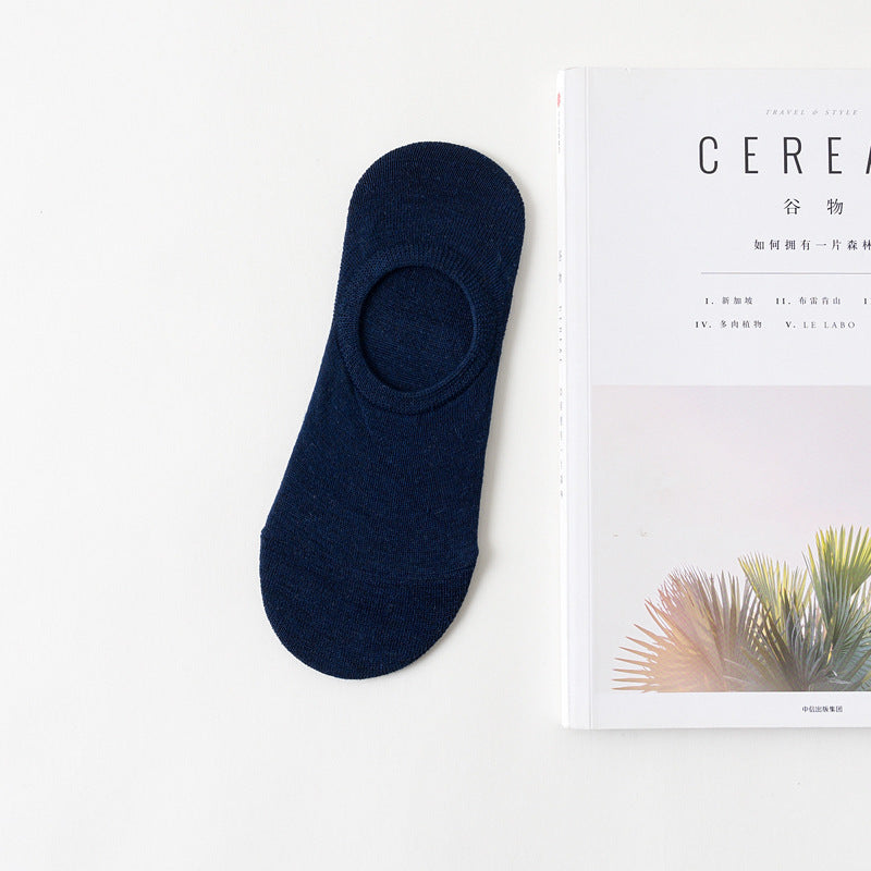 Silicone anti-slip breathable invisible cotton socks