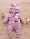 Solid Color Cartoon Baby One-piece Thick Cotton Velvet Suit