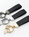 Carbon Fiber Pattern Car Anti-lost Leather Key Ring Pendant