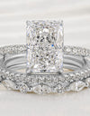 S925 Sterling Silver Super Shiny Ice Flower Cut Zircon Ring Suit