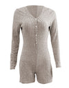 Casual Slim Women Rib Knitted Jumpsuit