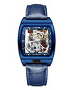 Casual Men's Leather Belt Automatic Mechanical Watch Long Movement Hollow Watch