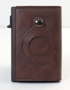 AirTag Wallet Anti Theft Bullet Card Bag Multi-functional Rfid Card Holder Men's Leather Slim Wallets For Airtag Air Tag