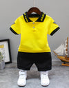 Summer Letter Lapel Short Sleeve Two-piece Suit