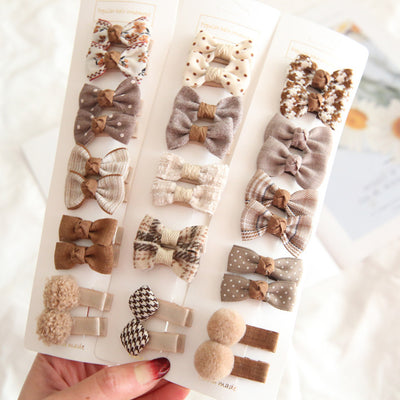 Children's Basic Bow Hair Clip Set