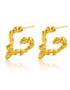 Liquid Love Heart Earrings Titanium Steel Female Niche Trend