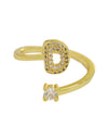 Cute 26 English Letters Open Adjustable Personality Ring