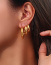Cylindrical Hollow Ear Ring Women
